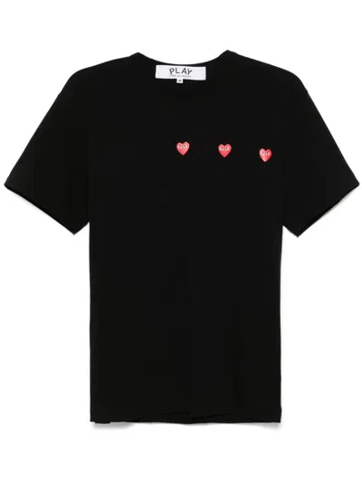 Comme Des Garçons Play "logo Print" T-shirt Clothing In Black