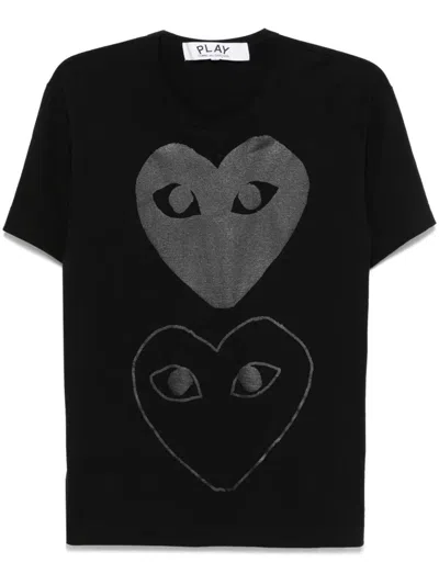 Comme Des Garçons Play "logo Print " T-shirt Clothing In Black