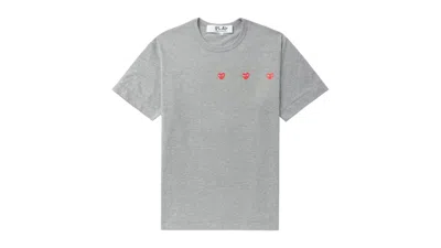 Pre-owned Comme Des Garçons Play Logo Print Tee Shirt In Grey