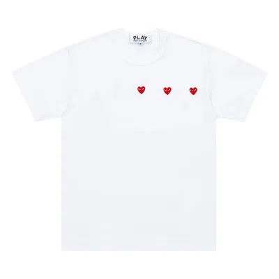 Pre-owned Comme Des Garçons Play Logo Print Tee 'white/red' | Men's Size Xl