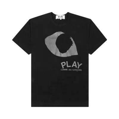 Pre-owned Comme Des Garçons Play Logo Print T-shirt 'black' | Men's Size L