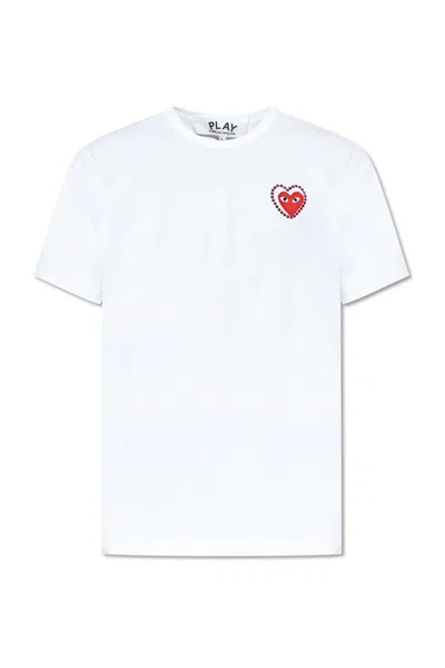 Comme Des Garçons Play Logo Printed Embellished T-shirt