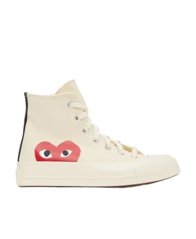 COMME DES GARÇONS PLAY LOGO PRINTED HIGH-TOP CASUAL SNEAKERS