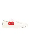Comme Des Garçons Play Logo Printed Low-top Casual Sneakers In White