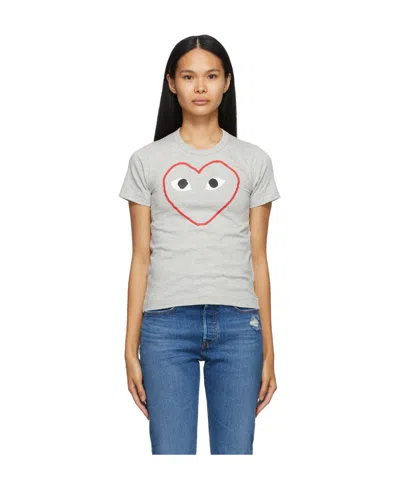 Comme Des Garçons Play Logo Printed T-shirt In Multicolor