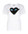 Comme Des Garçons Play Heart Print T-shirt In White
