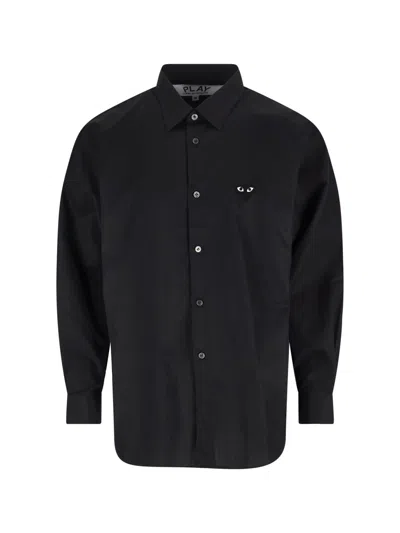 Comme Des Garçons Play Logo Shirt In Black
