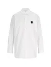 Comme Des Garçons Play Heart-patch Poplin Shirt In White