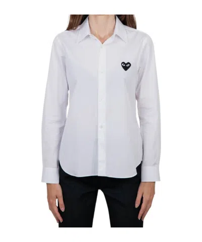 Comme Des Garçons Play Logo Shirt In White