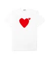 Comme Des Garçons Play White Double Hearts At Back T-shirt In White