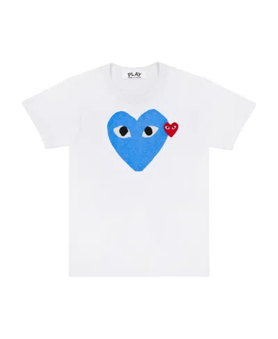 Comme Des Garçons Play Logo Short-sleeved T-shirt In White