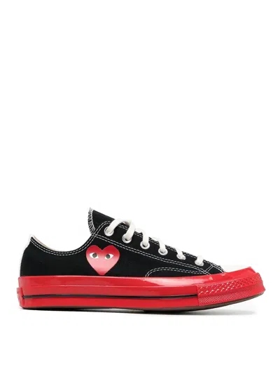 Comme Des Garçons Play Logo Trainers In Black