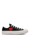 Comme Des Garçons Play Black Low-top Converse With Red Heart Sneakers Black In Black