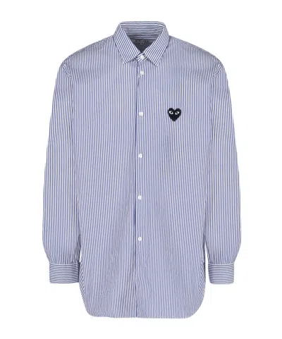 Comme Des Garçons Play Logo Stripe Shirt In Purple