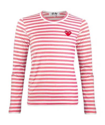 COMME DES GARÇONS PLAY LOGO STRIPED LONG-SLEEVED T-SHIRT
