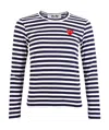 Comme Des Garçons Play Long Sleeved T-shirt In White