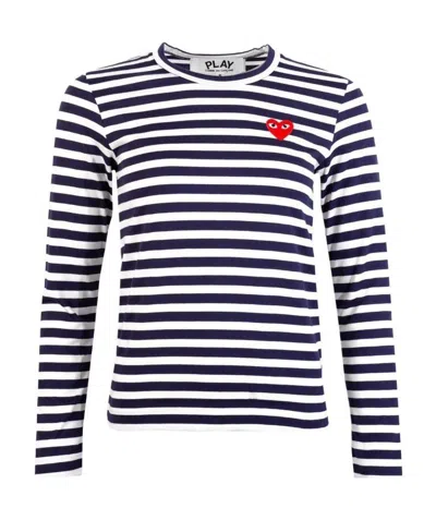 COMME DES GARÇONS PLAY LOGO STRIPED LONG-SLEEVED T-SHIRT
