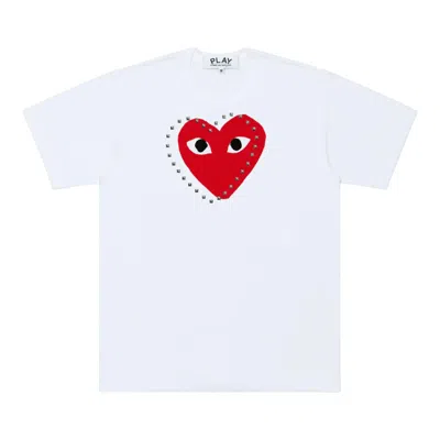Comme Des Garçons Play Logo Stud T-shirt Unisex In White