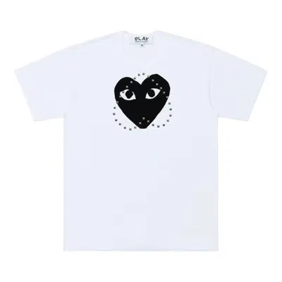 Comme Des Garçons Play Logo Stud T-shirt Unisex In White