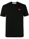 Comme Des Garçons Play Double Heart Patch Short Sleeve T-shirt In Black