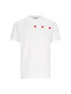 Comme Des Garçons Play Three Hearts T-shirt In Black