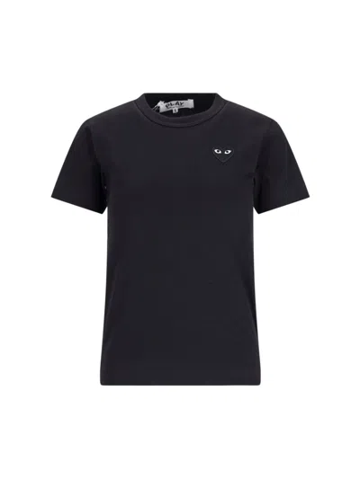 Comme Des Garçons Play Logo T-shirt In Black  