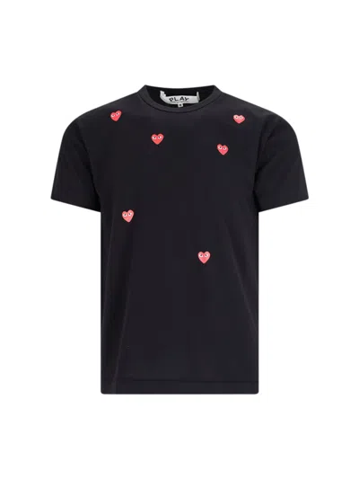 Comme Des Garçons Play Logo T-shirt In Black  