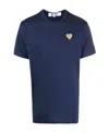 Comme Des Garçons Play Embroidered Heart T-shirt In Blue