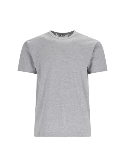 Comme Des Garçons Play Logo T-shirt In Gray