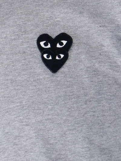 Comme Des Garçons Play Logo T-shirt In Gray