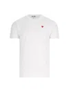 Comme Des Garçons Play Heart-patch Cotton T-shirt In White