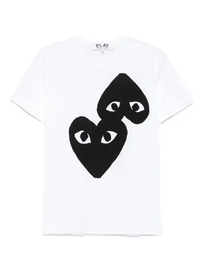 Comme Des Garçons Play Logo T-shirt In White