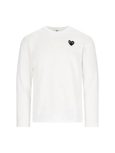 Comme Des Garçons Play Logo T-shirt In White
