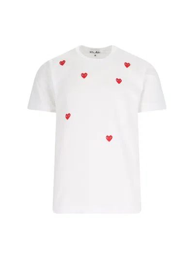 Comme Des Garçons Play Logo T-shirt In White