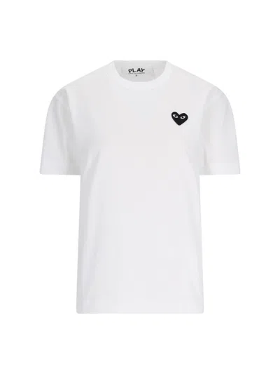 Comme Des Garçons Play Logo T-shirt In White