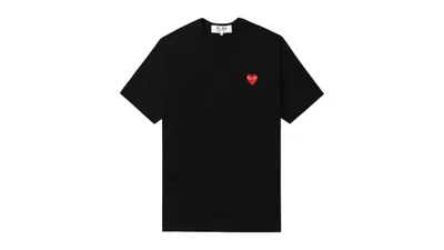 Pre-owned Comme Des Garçons Play Logo Tee Shirt In Black/red