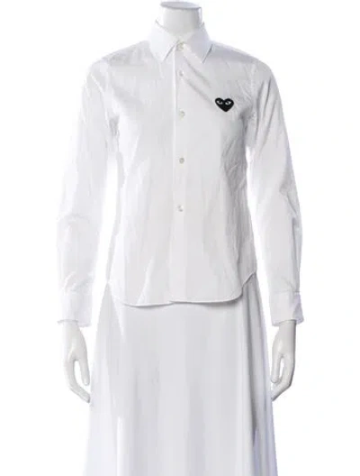 Pre-owned Comme Des Garçons Play Long Sleeve Button-up Top In Multi
