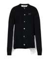 Comme Des Garçons Play Cardigan Round Collar Crystal Heart Blac In Black