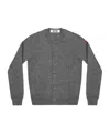 Comme Des Garçons Play Long Sleeve Cardigan In Gray