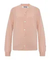 Comme Des Garçons Play Heart-patch Knitted Wool Cardigan In Pink