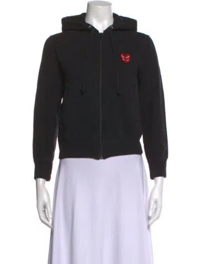 Pre-owned Comme Des Garçons Play Long Sleeve Hoodie In Black