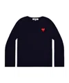Comme Des Garçons Play Long Sleeve Sweater In Blue