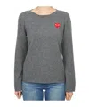 Comme Des Garçons Play Long Sleeve Sweater In Gray