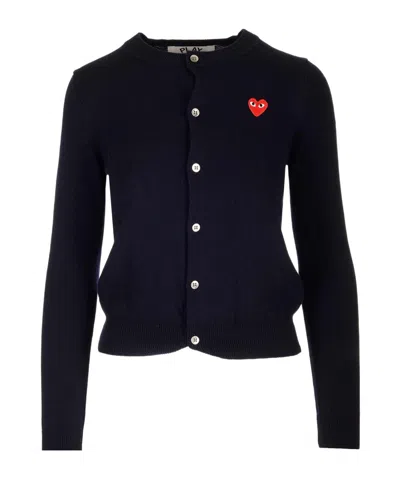 Comme Des Garçons Play Long-sleeved Cardigan In Black