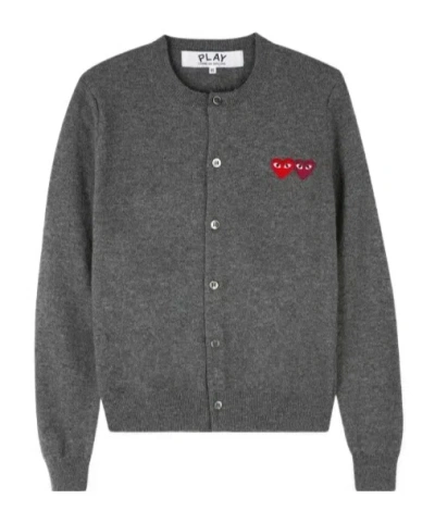Comme Des Garçons Play Long-sleeved Cardigan In Black