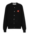 Comme Des Garçons Play Long-sleeved Knitted Cardigan In Black