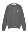 Comme Des Garçons Play Long-sleeved Knitted Cardigan In Black
