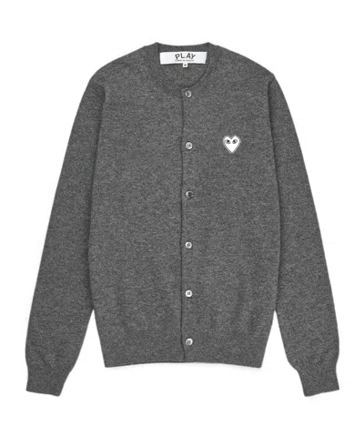Comme Des Garçons Play Long-sleeved Knitted Cardigan In Black