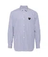 Comme Des Garçons Play Comme Des Garcons Play Mens Blue Striped Black Heart Shirt In Purple