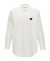 Comme Des Garçons Play Red Heart Patch Shirt In White